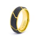 8 mm Gold-Titanring mit Forged Carbon-Finish - Carus Gold